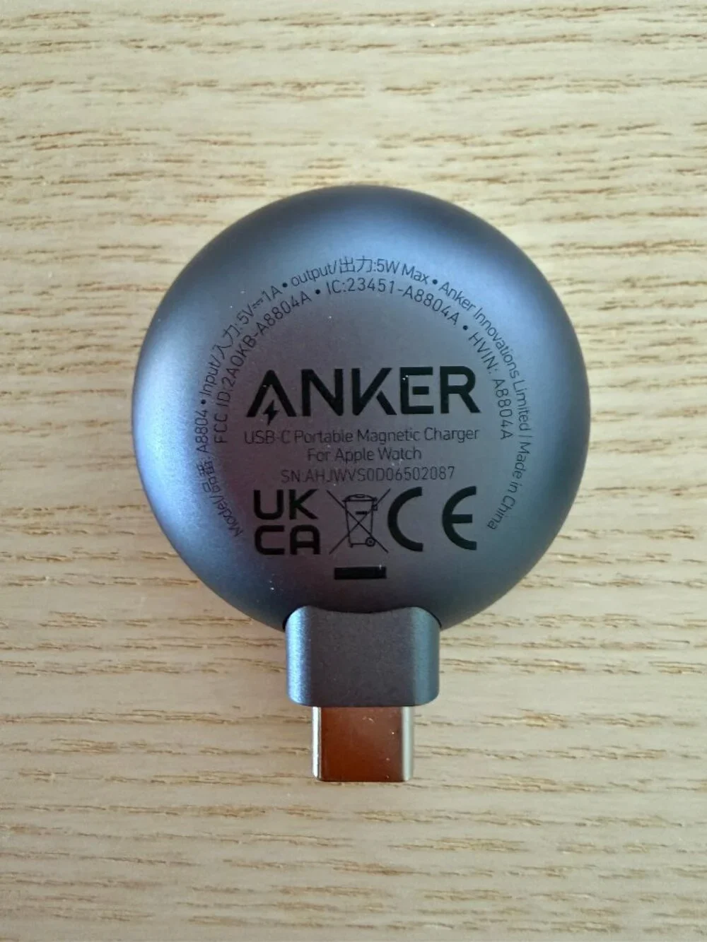 Anker Portable Wireless Magnetic Charger for Apple Watch w/ USB-C Connector